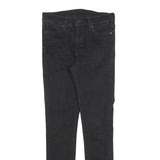 LEVI'S Womens Slim Black Denim Slim Fit Jeans W28 L30 Cotton Blend Zip