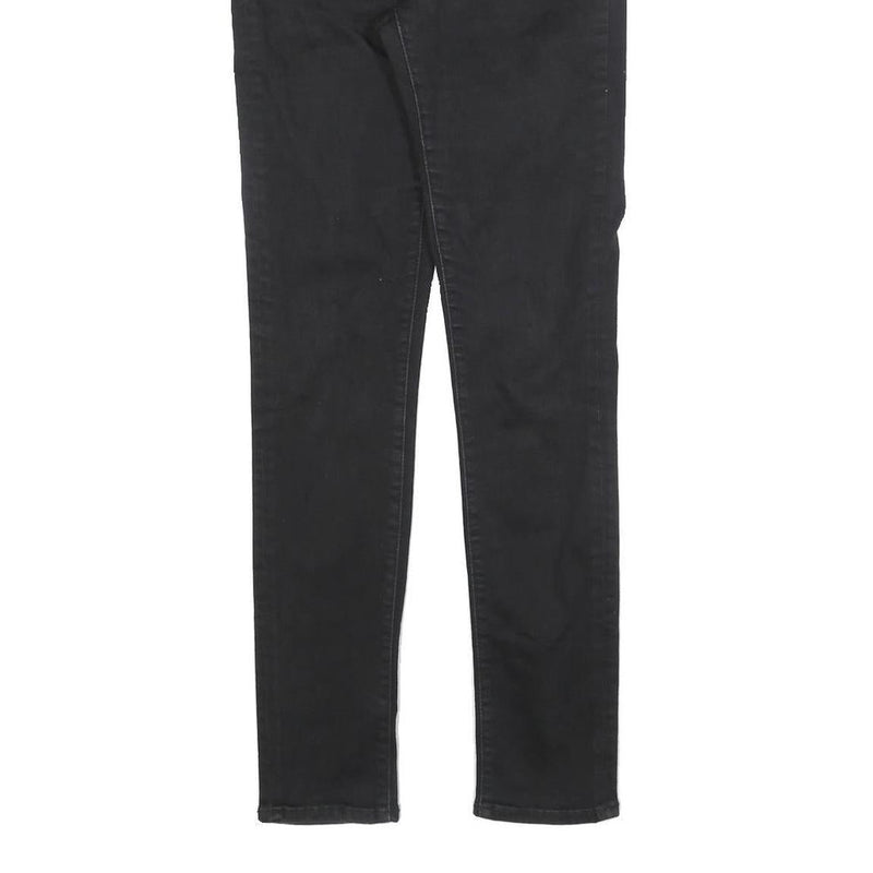 LEVI'S Womens Slim Black Denim Slim Fit Jeans W28 L30 Cotton Blend Zip