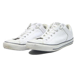 CONVERSE Leather Mens Low Top Trainers White UK 10 Classic Durable Style