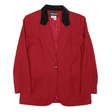 SAG HARBOR Womens Red & Black Blazer Jacket S Wool Classic Button Closure