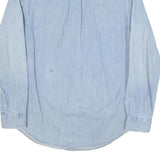 CROFT AND BARROW Mens Blue Light Denim Cotton Blend Shirt M Classic Button-Down