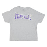 CHAMPION Mens Grey University Of Evansville Graphic T-Shirt XL Short Sleeve Crew
