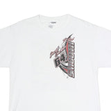 JERZEES Mens White Jacob Eucker Signed Graphic Racing T-Shirt L Short Sleeve