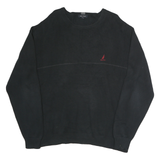 NAUTICA Mens Black Cotton Plain Crew Neck Basic Knit Jumper XL Casual