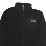 NEW BALANCE Mens Black Jacket L Polyester Plain Zip Pocket Casual Sportswear