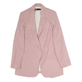 ZARA Womens Pink XS Jacket Woven Classic Tailored Formal Blazer Light Polyester