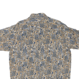 PAU HANA HAWAII Mens Blue & Beige Pattern Shirt M Tropical Cotton Blend Summer