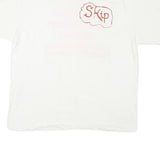 HANES Mens White Skip Graphic T-Shirt XL Short Sleeve Crew Neck Wedding