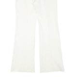 Womens White Regular Fit Polyester Blend Trousers W28 L29 Zip Closure Elegant