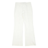Womens White Regular Fit Polyester Blend Trousers W28 L29 Zip Closure Elegant