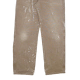 DICKIES Mens Relaxed Brown Jeans Denim Fair W34 L32 Workwear Paint Splatter