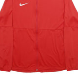 NIKE Mens Red Zip Jacket XL Polyester Plain Sportswear Activewear