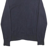 TOMMY HILFIGER Mens Navy & Red Plain Jumper Zip Crew Neck Cotton M