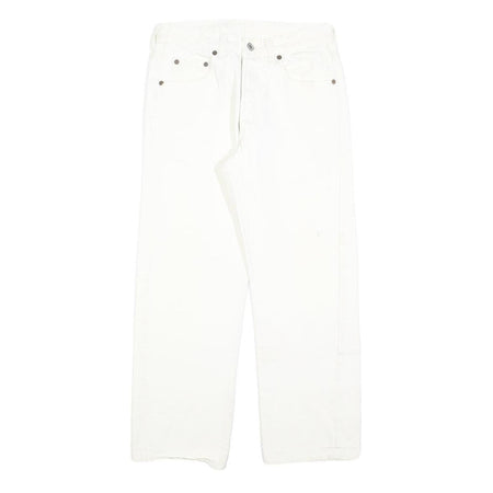 LEVI'S 501 Boys White Regular Straight Denim Jeans Button W27 L29 Classic Fit