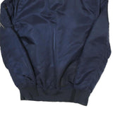 ALPHA INDUSTRIES Mens Navy Blue Flight Jacket S Polyester NASA Print Zip Bomber