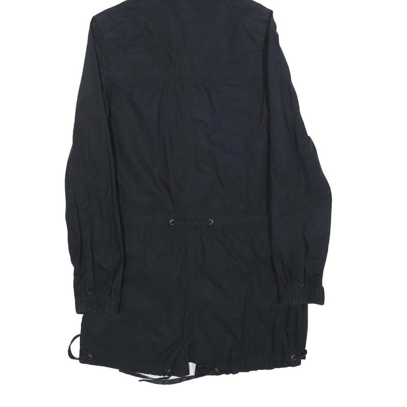 NIKE Womens Navy Blue Jacket XS Cotton Blend Zip Hooded Plain Lightweight