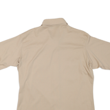 VAN HEUSEN Mens Beige Short Sleeve Shirt L Polyester Blend Casual Workwear