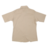 VAN HEUSEN Mens Beige Short Sleeve Shirt L Polyester Blend Casual Workwear