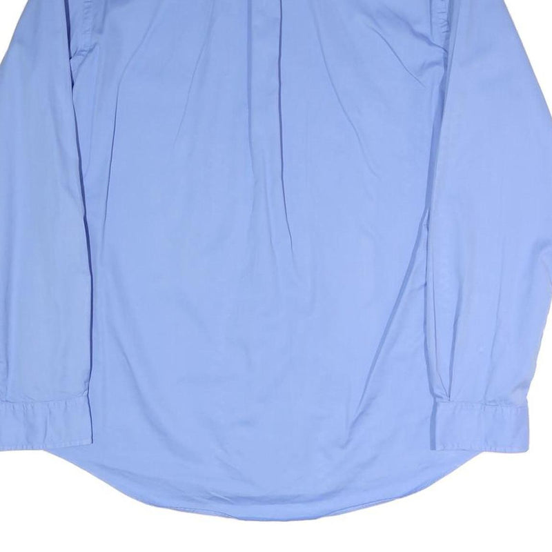 RALPH LAUREN Mens Blue L Shirt Cotton Blend Button-Down Classic Fit