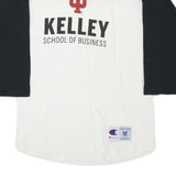 CHAMPION Mens White & Black Kelley School Of Business Baseball Style M Long