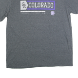 MAJESTIC Mens Grey Colorado Graphic T-Shirt L Short Sleeve Crew Neck Cotton