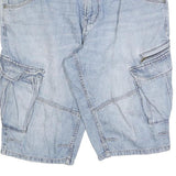 C&A Mens Denim Blue Casual Cargo Shorts XL W38 Functional Pockets