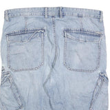 C&A Mens Denim Blue Casual Cargo Shorts XL W38 Functional Pockets