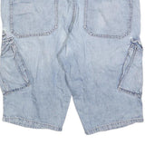 C&A Mens Denim Blue Casual Cargo Shorts XL W38 Functional Pockets