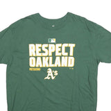 FANATICS Mens Green Respect Oakland As Graphic T-Shirt XL Crew Neck Short Sleeve