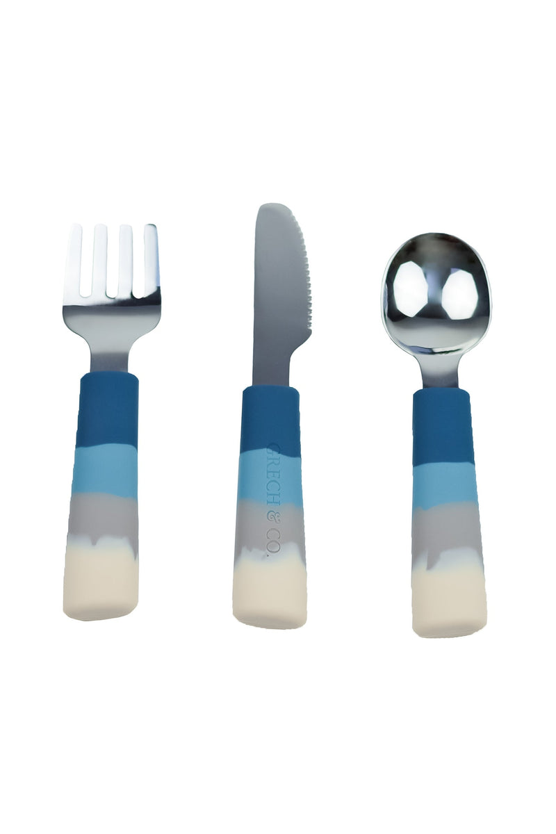 3 piece cutlery set for kids and toddlers - Blue