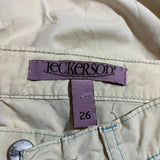 Jeckerson Contrast Stitch Trousers - 28W UK 6 Cream Cotton