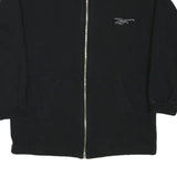 REEBOK Womens Black Cotton Blend Jacket L Zip Plain Lightweight Casual