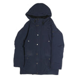 CARHARTT Mens Blue Cotton Hooded Jacket M Zip Plain Workwear Casual
