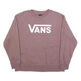 VANS Mens Mauve Crew Neck M Cotton Logo Sweatshirt Casual Streetwear
