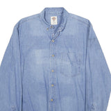 DICKIES Mens Blue Denim Shirt M Cotton Button Collar Casual