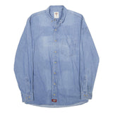 DICKIES Mens Blue Denim Shirt M Cotton Button Collar Casual