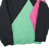 HERMANS Womens Black Green & Pink Colourblock Jacket M Polyester Blend Zip