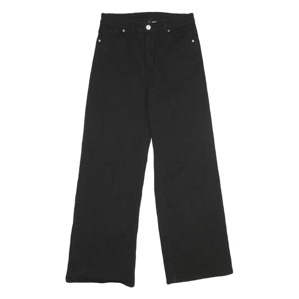 DIVIDED Womens Regular Black Cotton Blend Wide-Leg Jeans W28 L32 Classic Zip