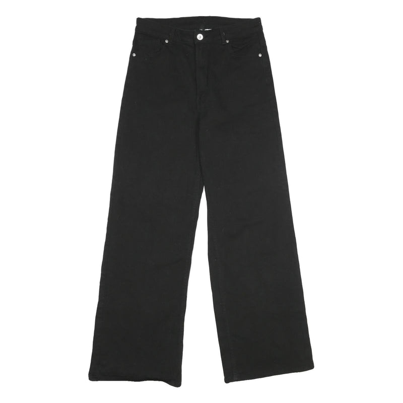 DIVIDED Womens Regular Black Cotton Blend Wide-Leg Jeans W28 L32 Classic Zip