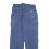 CARHARTT Mens Relaxed Blue Denim W36 L34 Workwear Zip Closure Casual Jeans