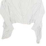 PINKO Womens White Cropped Top Long Sleeve Open Front Cardigan M Cotton Blend