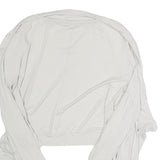 PINKO Womens White Cropped Top Long Sleeve Open Front Cardigan M Cotton Blend