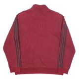 ADIDAS Mens Maroon 1/4 Zip Sweatshirt M Cotton Blend Athletic Sportswear