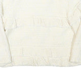 ZARA WOMAN Womens White Cream Cotton Blend Jacket M Woven Ruffle Detail Stylish