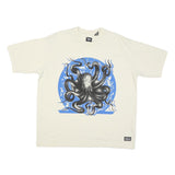 LEVI'S Mens White Graphic T-Shirt M Short Sleeve Crew Neck Octopus Print