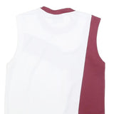 LOTTO Mens White & Maroon Italian Sport Design Sleeveless Crew Neck T-Shirt M