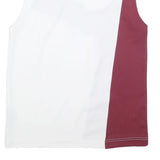 LOTTO Mens White & Maroon Italian Sport Design Sleeveless Crew Neck T-Shirt M