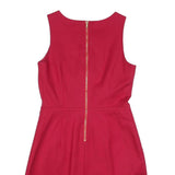 TOMMY HILFIGER Womens Red Sleeveless Day Cotton Blend Plain Dress S Elegant Zip