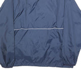 ASICS Womens Navy Blue Outdoor Jacket L Nylon Plain Zip Athletic Lightweight