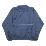 ASICS Womens Navy Blue Outdoor Jacket L Nylon Plain Zip Athletic Lightweight